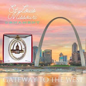 St. Louis Missouri Brass Ornament Gateway Arch to West Lewis Clark Courthouse